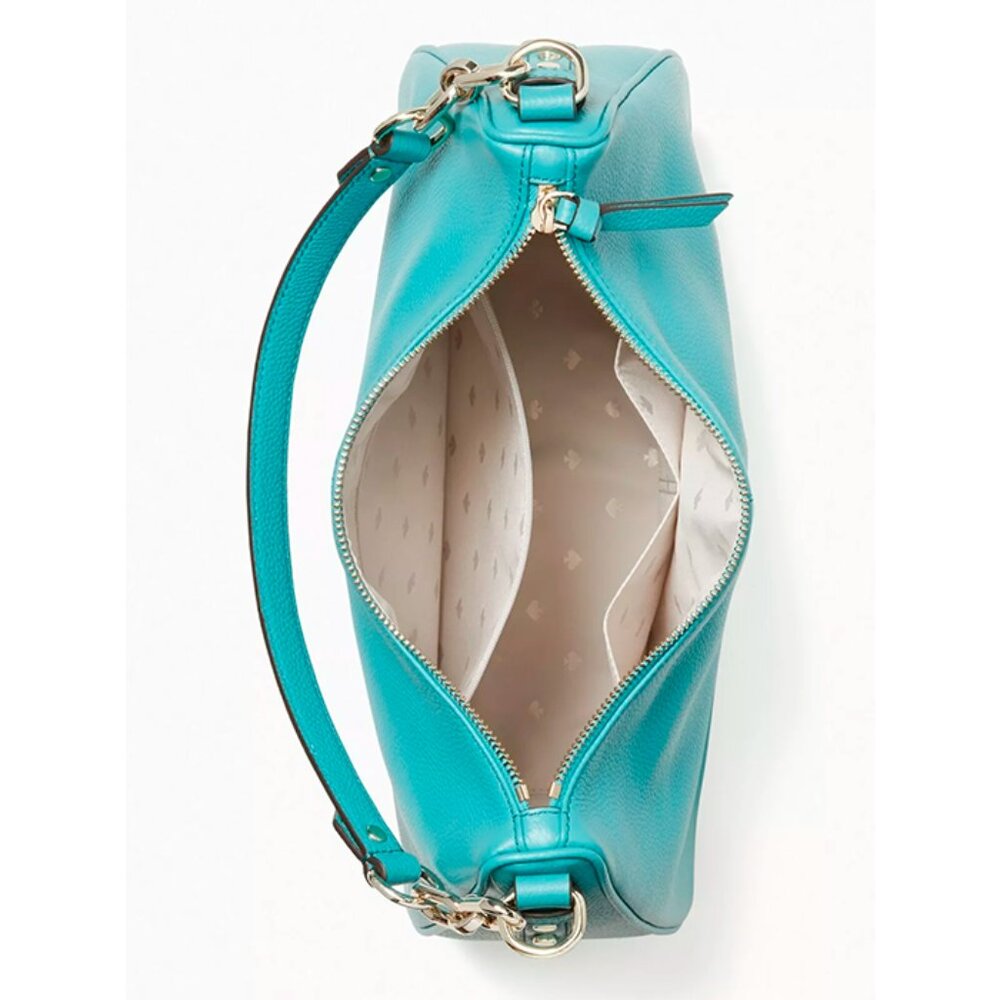 S Kate Spade Mulberry Vivian Turquoise Blue Leather Hobo WKRU4138 Shoulder NWT - Picture 4 of 5